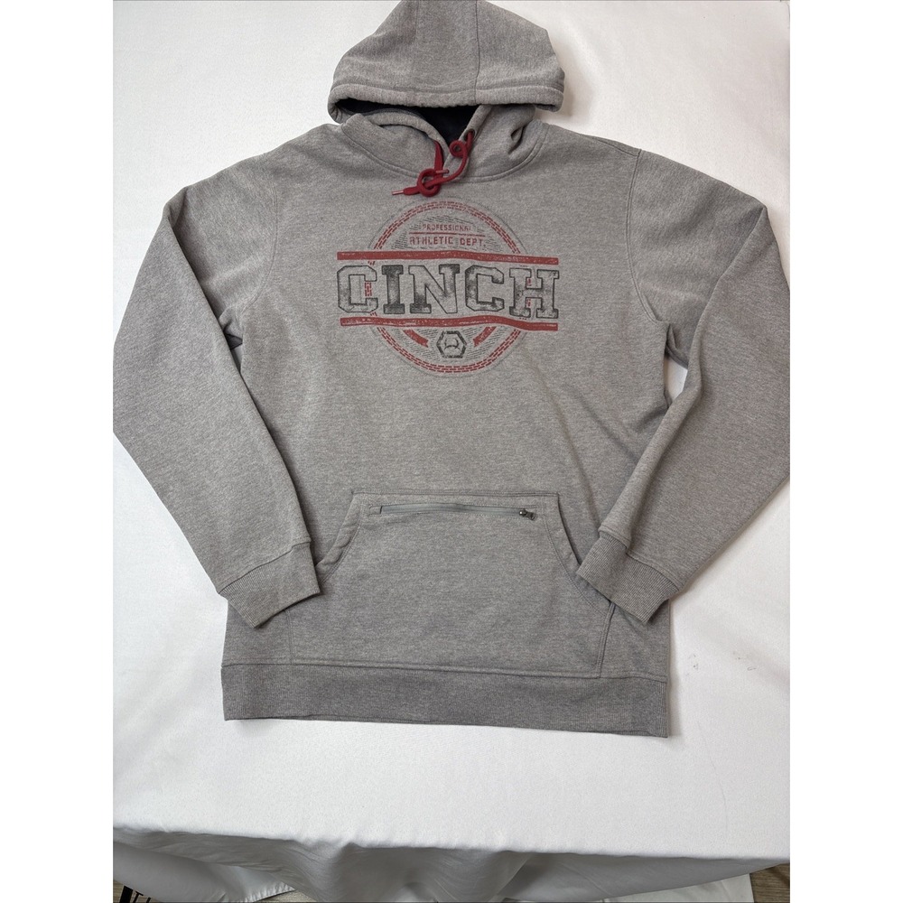 Cinch Men's Gray Hoodie Long Sleeve Pullover M
